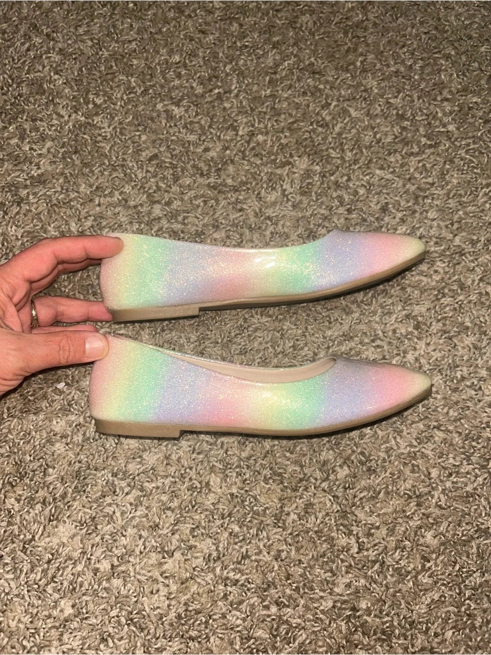 Girls' Glitter Pastel Ombre Ballet Flats size 1